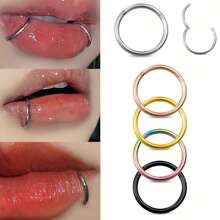 2 件 16G 铰链唇环 18K 镀金鼻中隔环 不锈钢防过敏黑色段状鼻环 厚鼻环 适合男女 软骨耳轮 耳甲沟鼻耳洞 耳洞饰品 直径 6mm 8mm 10mm - N011 - 查看 12