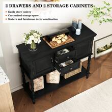 Mueble Aparador de Entrada - Negro - Ver 4