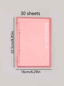 1 件 PVC 10 孔可拆卸易卷翻页书，螺旋笔记本 - 哑光饰面，学院格线，可拆卸替换芯，Ume 日常办公用品