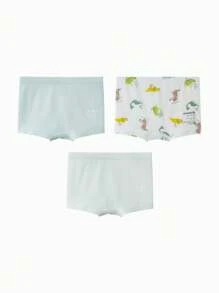 mini bala 小男孩透氣舒適內褲 3件組 - 粉綠 - 查看 2