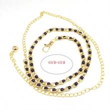 1pc Women's Fashion Woven Faux Pearl Waist Chain, Belly Dance Costume Decor Skinny Waist Belt