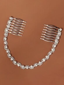 1pc Women's Rhinestone Chain Headband, Shiny Wedding Bridal Hair Accessory
