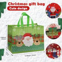 12 包圣诞礼品袋大号可重复使用圣诞手提袋，无纺布圣诞袋，适用于新年购物、圣诞惊喜、圣诞派对用品圣诞节圣诞装饰圣诞装饰品圣诞袋圣诞礼物 - 混色 - 查看 2