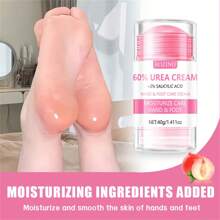 60% 尿素足部和手部润肤膏，保湿，持久保湿，缓解干燥、皲裂的皮肤，男女通用 - 桃色 - 查看 5
