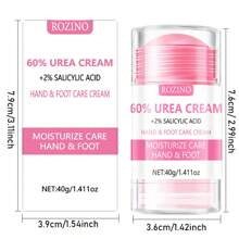 60% 尿素足部和手部润肤膏，保湿，持久保湿，缓解干燥、皲裂的皮肤，男女通用 - 桃色 - 查看 10