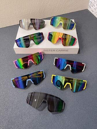 1 件/4 件儿童时尚眼镜，时尚朋克嘻哈风格儿童户外运动眼镜，适合 3-15 岁，彩色自行车眼镜 - 送给儿童的完美礼物