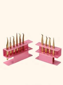 Acrylic Eyelash Extension Tweezers Storage Box Holder Acrylic Tweezers Holder, 6/8 Holes Tweezers Stand Display Organizer For Eyelash Extension Supplies Accessories Grafting Beauty Tools