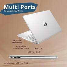 HP HP 15.6" HD Business Laptop, AMD Ryzen 3 5300U, Up To 16GB RAM, Up To 1TB PCIe SSD, AMD Radeon Graphics, Numeric Keypad, 720p HD Camera, Wi-Fi, Bluetooth, Win 11, Natural Silver, 32GB Hotface USB Card