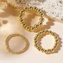 3 件金色珠子弹力环套装 - 金色 - 查看 3