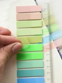 200 Sticky Notes 1 Type 1 Pack Index Sticker Translucent Color 10 Different Color Style Sticky Notes Student Books Supplies Label Stickers Office Supplies Classification Stickers - Mint Green - View 5