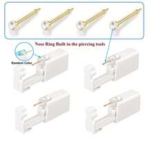 4 Packs Nose Piercing Kit With Built-In Nose Studs,Disposable Self Nose Piercing Gun,Simple And Convenient Operation, Ideal For Family Use - White - View 2
