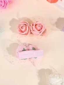 16 件彩色花朵发夹，适合幼儿女孩，可爱糖果色网状花朵发夹，全衬里纯色花朵发夹，女孩节日派对头饰，儿童婴儿发饰，爱情情人节 - 彩色 - 查看 7