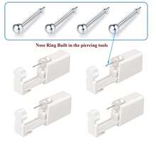 4 Packs Nose Piercing Kit With Built-In Nose Studs,Disposable Self Nose Piercing Gun,Simple And Convenient Operation, Ideal For Family Use - White - View 19