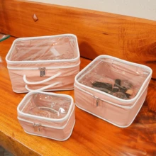 Kit 3 Peças Necesseries Impermeáveis com Zíper- Cores Sortidas( tamanho P,M e G) - Rosê - Visão 2