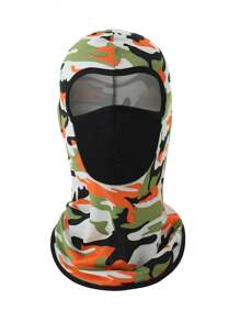 1pc Men's Breathable Elastic & Silky Smooth Ice Silk Face Mask With Neck Gaiter, Soft & Comfortable, Moisture-Wicking, For Outdoor Sports Cycling Motorcycle Bicycle Face & Neck Protection Halloween Ski Masks