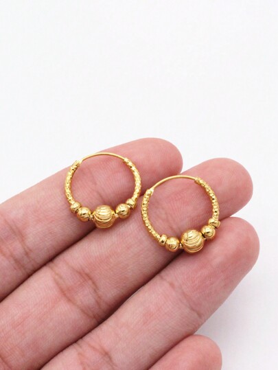 Ohrringe, goldplattiert, kleine runde Creolen, Ohrringe, Piercings, Accessoires für Frauen/Mädchen, Schmuckgeschenke