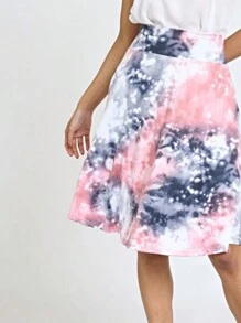 Boho Retro Knee Length Skirt Ditsy Floral - 粉色 - 查看 2