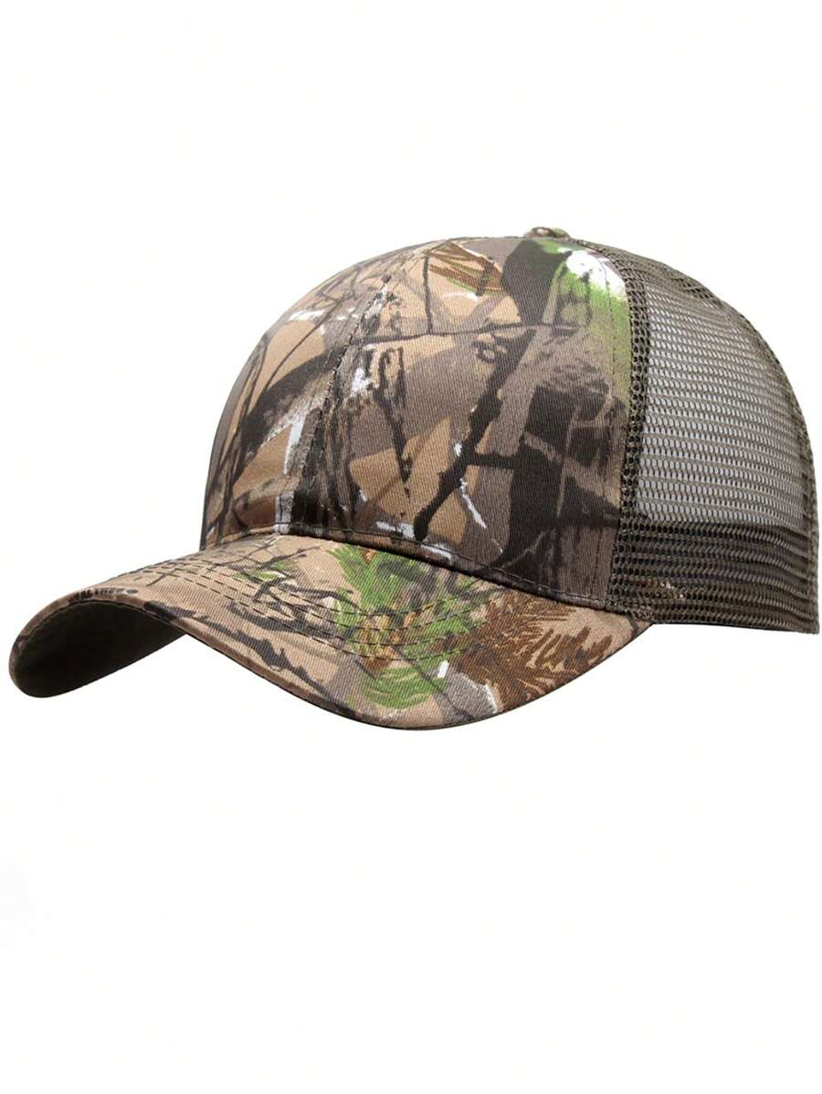 Camouflage Mesh Baseball Cap Outdoor Tactical Breathable Hat For Hiking Hunting