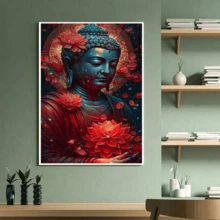 钻石画套装成人 DIY 钻石艺术套装初学者全钻圆形钻石圆点画宝石艺术套装家居墙面装饰礼物 - 彩色 - 查看 5