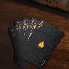 Schwarze Spielkarten, wasserfeste Spielkarten & flexible Pokerkarten mit Box, toll für Partys, Alltag/Weihnachtsgeschenk, grüne Spielkarten