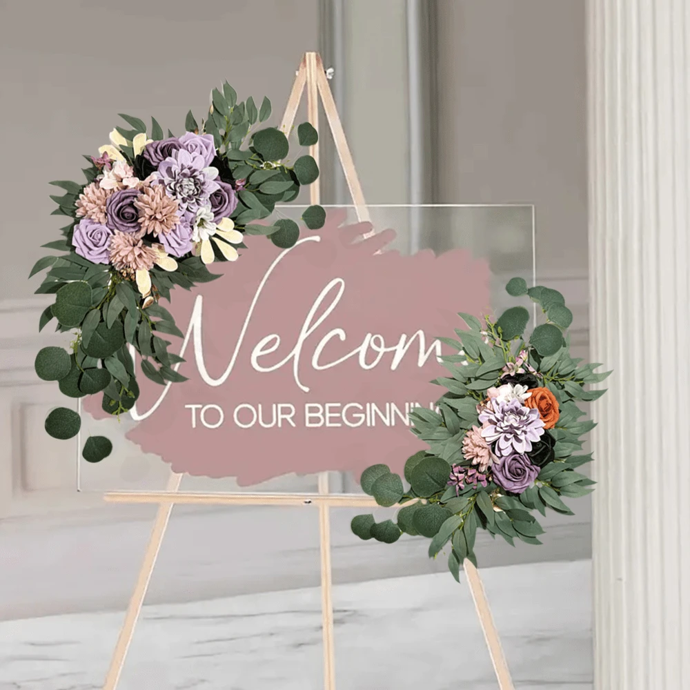 Wedding Arch Flowers Swag Set Of 2, Artificial Flower Swags For Wedding