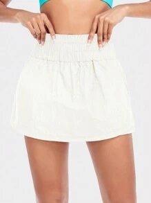 VUTRU Short de tennis tissé pour femme avec deux poches, effet amincissant jupe de tennis taille haute