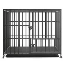 BingoPaw Heavy Duty Dog Crate, Large Pet Cage Moveable With Tear Resistant Square Tube, Two Prevent Escape Lock And Removeable Tray - Black - View 5