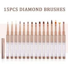 Hot 10/12/15PCS Metal Rod Nail Art Brush Set Wholesale Colouring Pen Large Square Round Light Therapy Pen Halo Pen