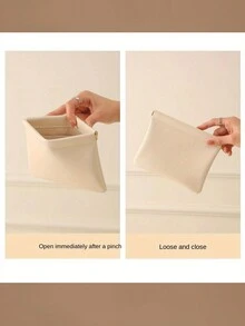 2 Túi đựng đồ trang điểm di động hiệu quả, có khóa tự động thông minh Túi đựng mỹ phẩm siêu bền và rộng rãi, có chức năng tự động đóng, để đóng gói và mang theo - trắng - Xem 6