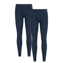 Mens Merino Wool Base Layer Bottoms (Pack Of 2) (Navy) - Navy Blue - View 1