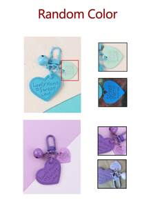 1 个心形包钥匙扣、手机链钥匙扣、时尚糖果色、可爱心形钥匙扣，带钥匙链环、背包吊饰和耳塞盒套 - 送给女性和女孩的完美礼物，心形钥匙扣 - 时尚包包和钱包配件包吊坠字母“lovdy”“Home”“Sweet Love”橡胶沙滩包 - 彩色 - 查看 11