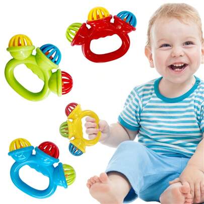 1pc/2pcs Baby Hand Rattles Toys: Vibrating Triple Rattles/Handle Rattles For 0-3 Years Old Babies