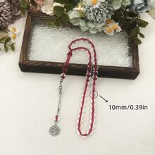 1pc Transparent Edged Acrylic Prayer Beads Bracelet, 45pcs, 10cm