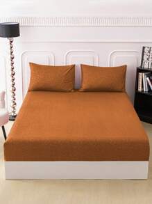 Brocado de fénix Juego de Sabanas, Sabanas Matrimoniales, 4 Piezas, 3000 Hilos, Cómodas y Frescas, Calidad de Lujo, Hipoalergénicas,  Suave, Ligera (1 Forro,1 Sábana, 2 Fundas) - Camel - Ver 2