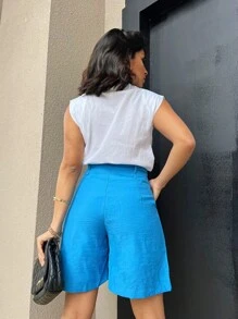 Marrant Fabric Shorts - Xanh đậm - Xem 2