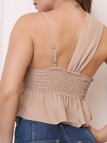 Elegant And Modern Minimalist Casual Cropped Dune Vest - 米色 - 查看 4