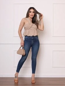 Elegant And Modern Minimalist Casual Cropped Dune Vest - 米色 - 查看 2