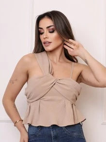 Elegant And Modern Minimalist Casual Cropped Dune Vest - 米色 - 查看 1