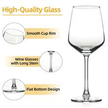 Bộ 6/8/12 chiếc, ly rượu vang đỏ/trắng 12Oz, ly thủy tinh trong suốt có chân dài, ly không chì, hoàn hảo cho tiệc cưới tại nhà, quà tặng Giáng sinh, Giáng sinh vui vẻ - 12 cái - Xem 7