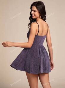 EVER-PRETTY Summer Sexy Backless Glitter A-Line Mini Dress