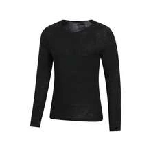Mountain Warehouse Mens Merino Wool V Neck Base Layer Top (Black) - Black - View 3