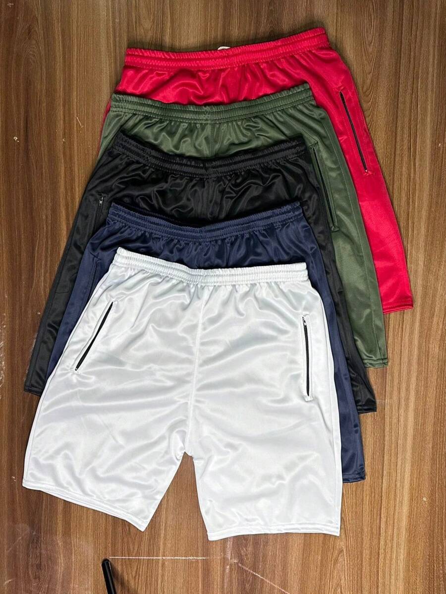 Kit 5 Bermuda Dry Fit Sports Training Shorts With Zipper In Pocket - 彩色 - 查看 1