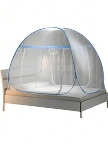 Libre de instalación elevada yurta mosquitera puerta plegable con un fondo completo anti-mosquitos cuadrado superior cremallera mosquitera bebé anti-caída tienda plegable1.8 * 2.0* 1.5m - Azul - Ver 2