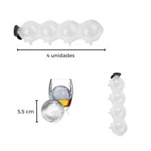 Ice Shape 4 Cavity 5.5cm Large Ice Ball Round Sphere Ball Home Bar Party Kitchen - Trong sáng - Xem 4
