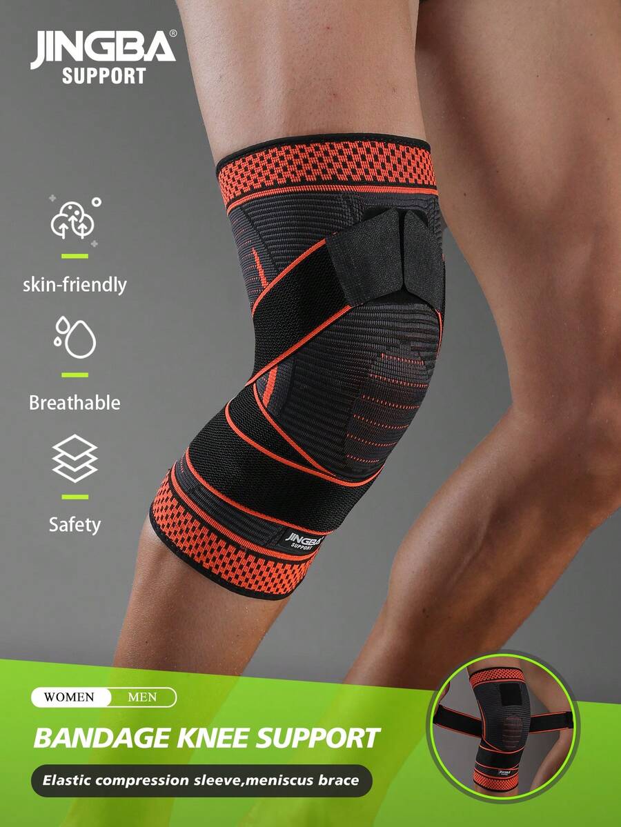 JINGBA SUPPORT 1 件压缩护膝，适合篮球、跑步、足球、户外骑行 - 彩色 - 查看 1