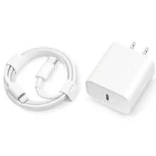 30W iPhone 快速充电适配器套装 [USB-C 壁式充电器 + 6.6 英尺/200 厘米 Type-C 转闪电线缆] 兼容 iPhone 14 Pro Max/14 Pro/14 Plus/14/13/12/11/Xs Max/Xr/X、iPad、AirPods - 美規A型插(110-127V) - 查看 10