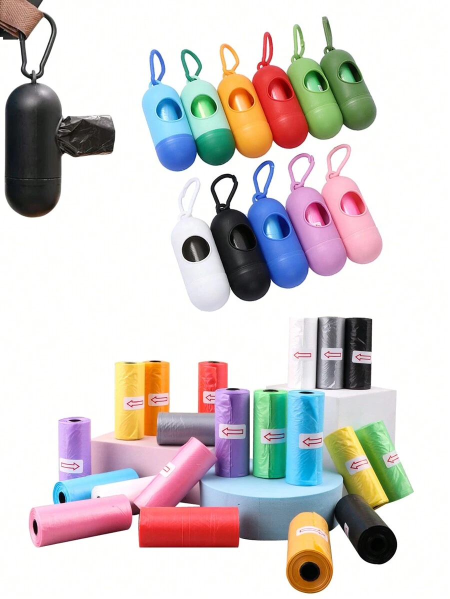 45pcs/3 Rolls Disposable Diaper Bags + 1pc Storage Box, Convenient For Outdoor Baby Stroller, Car, Living Room, Bathroom, Nursery Cleaning, - Multicolor - View 1