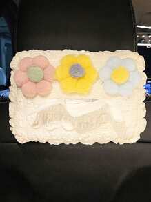 1pc Car Mounted Tissue Box Hanging Style Creative Cute Car Interior Seat Back Drawstring Box Women's Car Armrest Box Napkin Paper Bag - one-size - View 12