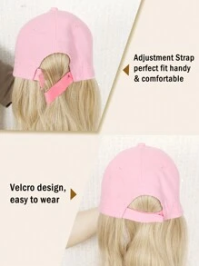 Hat Wigs Gold Long Body Wave Hair Wigs With Baseball Cap Attached All In One Synthetic Fiber Hair Wigs For Women Use Suitable For Medium Head Sizes - Gold - View 6