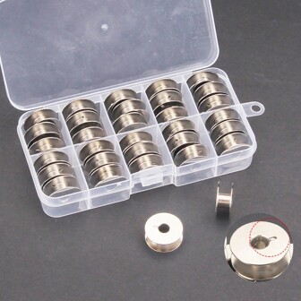 30szt. Szpulki do maszyn do szycia przemysłowego, szpulki aluminiowe z rowkiem, akcesoria do maszyn do szycia, kompatybilne z Bernina Brother Riccar Janome Pfaff 1200 #55623S #SA159 #H12413002 (losowy kolor nożyczek)